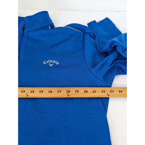 Callaway Mens 1/4 Zip Pullover Long Sleeve Mock Neck Royal Blue Shirt Size Large - Picture 6 of 7